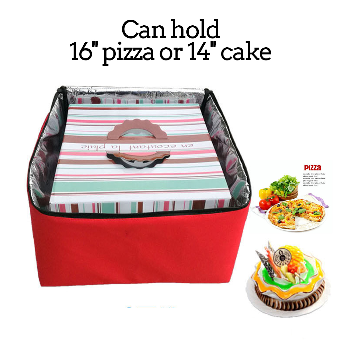 16quot-Waterproof-Pizza-Insulated-Bag-Cooler-Bag-Insulation-Folding-Picnic-Portable-Ice-Pack-Food-Th-1668296-2