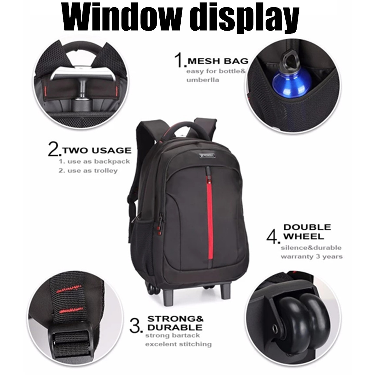19Inch-Waterproof-Wheeled-Trolley-Backpack-Laptop-Suitcase-Luggage-Rucksack-Traveling-Stroage-Bags-1603715-4