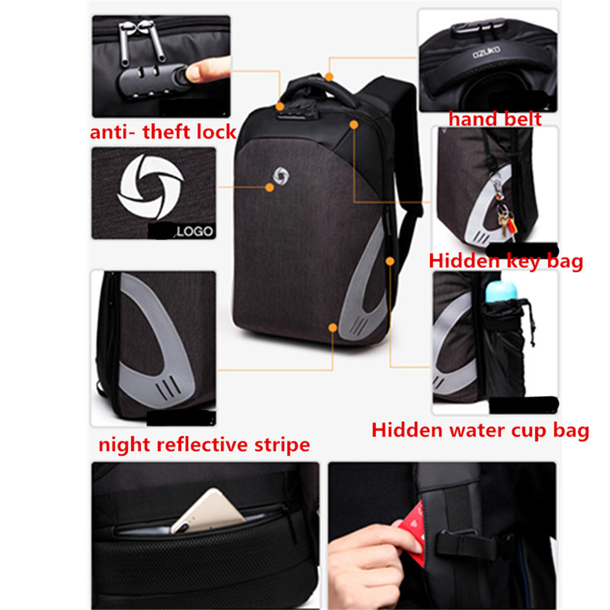 Men-Anti-Theft-Laptop-Backpack-Waterproof-Storage-Bag-Rucksack-With-USB-Charging-Port-For-Outdoor-1318924-6