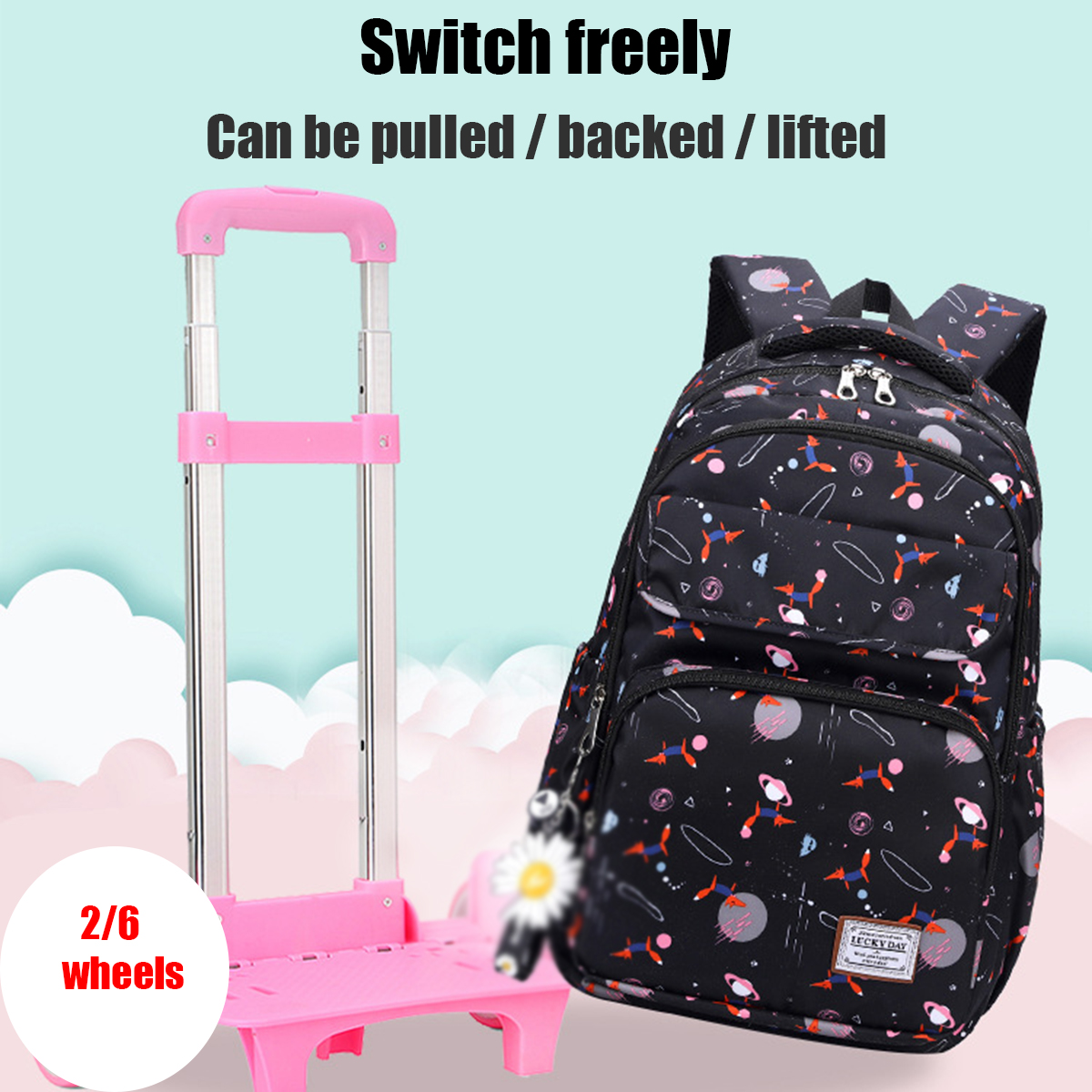 ZIRANYU-26-Wheels-Kids-Travel-Trolley-Backpack-Teenagers-Rolling-Luggage-Backpack-School-Wheeled-Bag-1698704-2