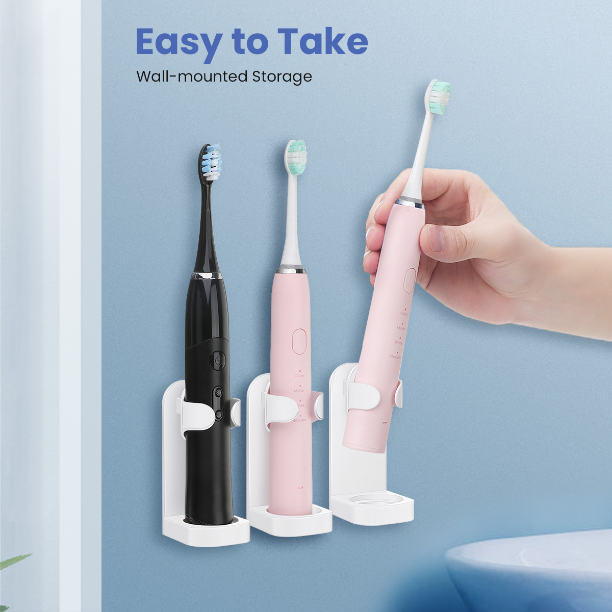 MECO-ELEVERDE-2Pcs-Creative-Traceless-Stand-Rack-Toothbrush-Organizer-Electric-Toothbrush-Wall-Mount-1810364-4