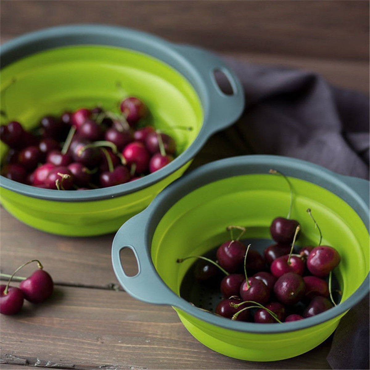 2Pcs-Set-Collapsible-Foldable-Silicone-Drain-Colander-Fruit-Vegetable-Strainer-Basket-1241444-3