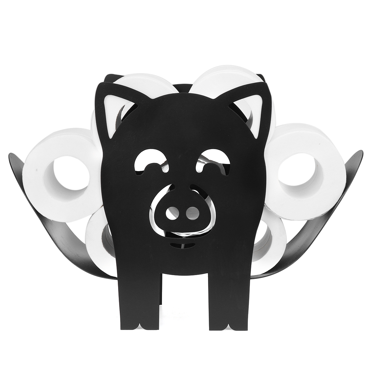 Black-Toilet-Paper-Holder-Metal-Pig-Shape-Tissue-Storage-Rack-1780828-5