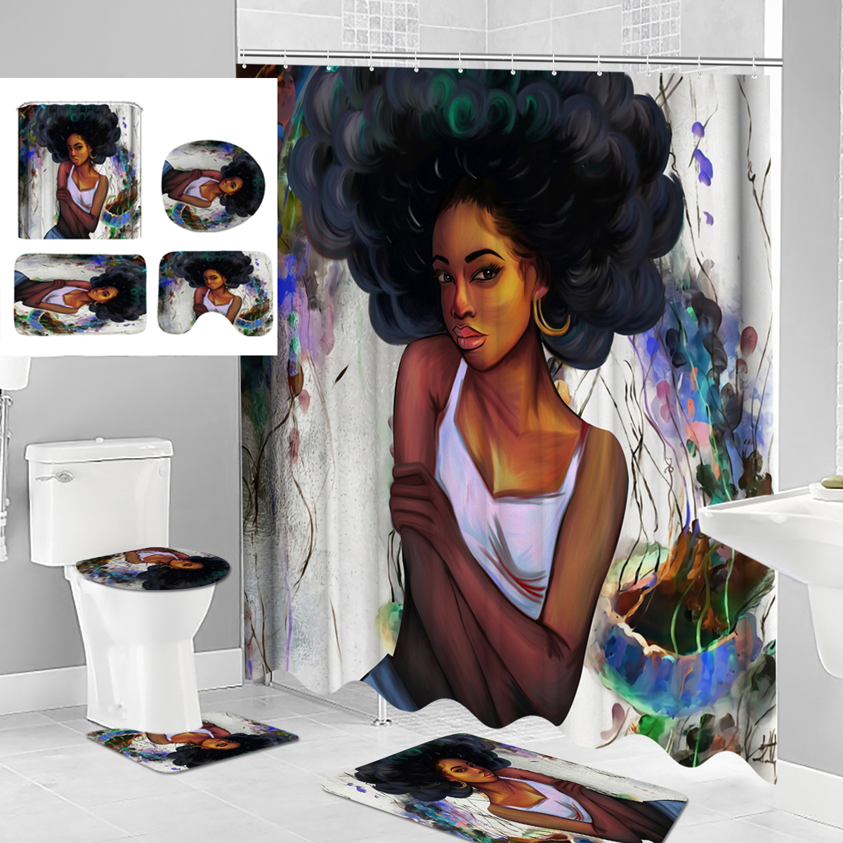 African-Girl-Shower-Curtain-Fabric-Bathroom-Curtains-Set-Non-slip-Bath-Mat-Toilet-Pad-Carpet-for-Bat-1838137-1