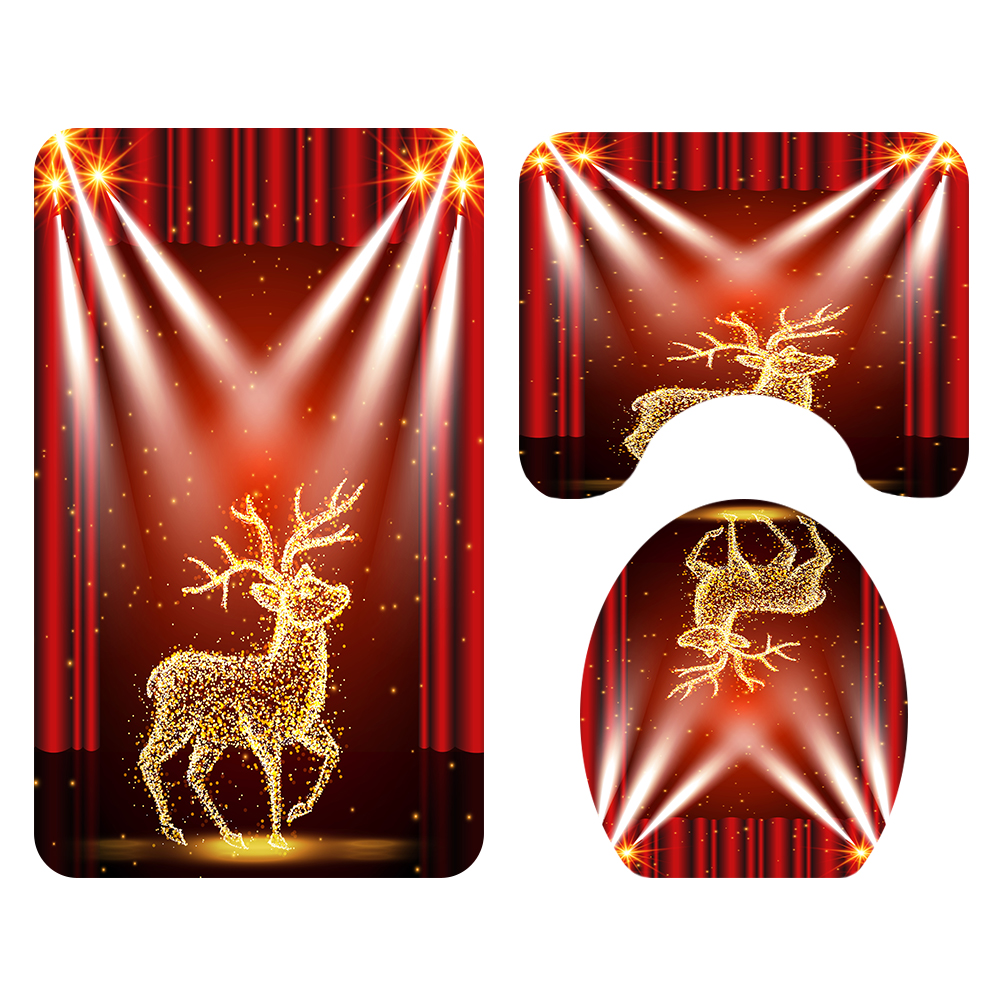 Christmas-Elk-Waterproof-Shower-Curtain-Set-Anti-slip-Non-toxic-Toilet-Rug-Mat-Toilet-Lid-Cover-Set-1904584-12