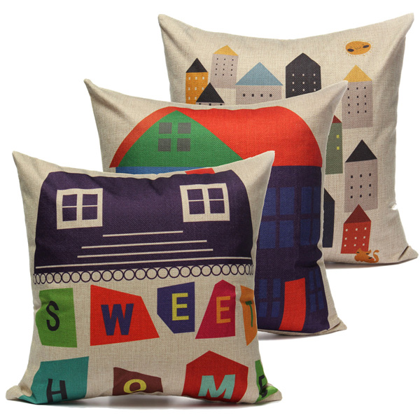 Fresh-Green-Cartoon-House-Cotton-Linen-Pillow-Case-Home-Sofa-Car-Cushion-Cover-999623-2