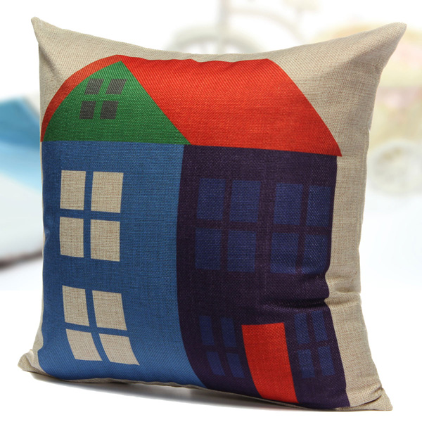 Fresh-Green-Cartoon-House-Cotton-Linen-Pillow-Case-Home-Sofa-Car-Cushion-Cover-999623-4