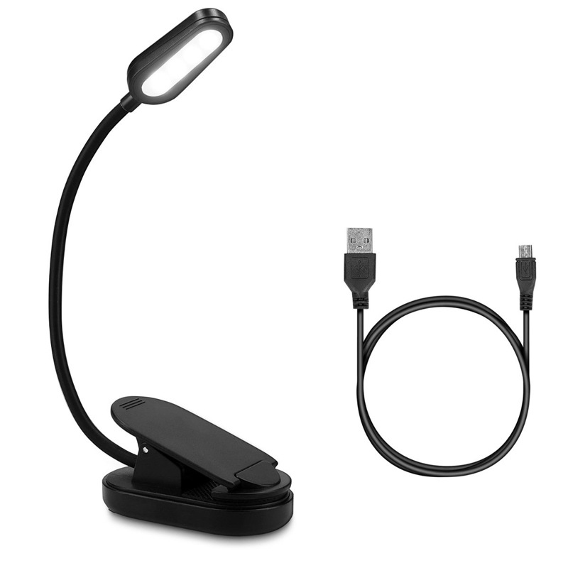 4-LED-USB-Rechargeable-Eye-Care-Book-Light-Clip-On-White--Warm-Table-Lamp-For-Music-Stand-Night-Read-1627461-3