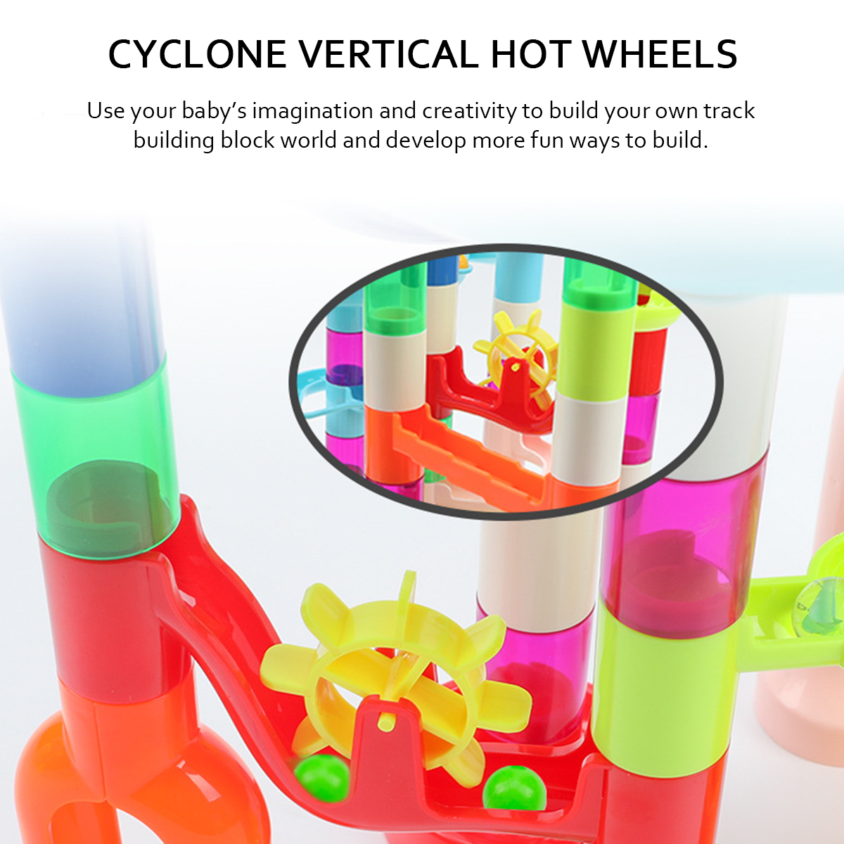 105-Pcs-Colorful-Transparent-Plastic-Creative-Marble-Run-Coasters-DIY-Assembly-Track-Blocks-Toy-for--1811469-4