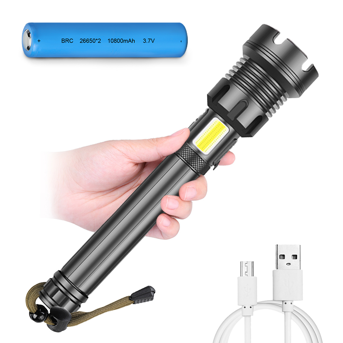 Super-Powerfull-P90-LED-Flashlight-With-Side-Light-Outdoor-Waterproof-Torch-1894081-7