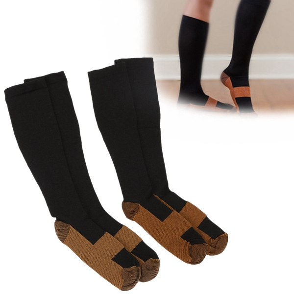 2pcs-Unisex-Copper-Infused-Varicose-Veins-Compression-Stock-Socks-Anti-Fatigue-1079209-4