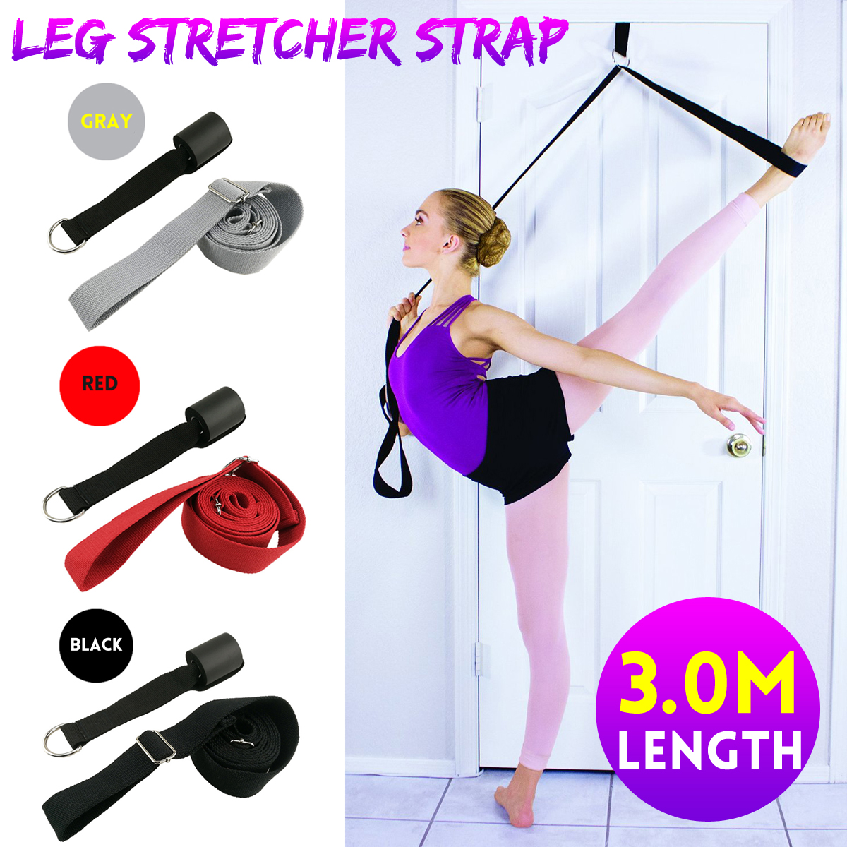 Flexibility-Leg-Stretcher-Strap-Belt-Door-Band-Yoga-Ballet-Foot-Stretching-Gym-Training-Device-1700736-1