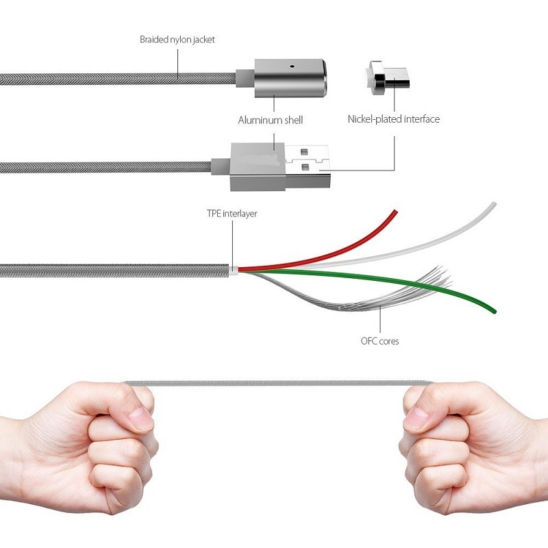 Bakeey-Magnetic-USB-to-Micro-USB-Cable-Fast-Charging-Data-Transmission-Cord-Line-1m-long-For-Samsung-1890367-6