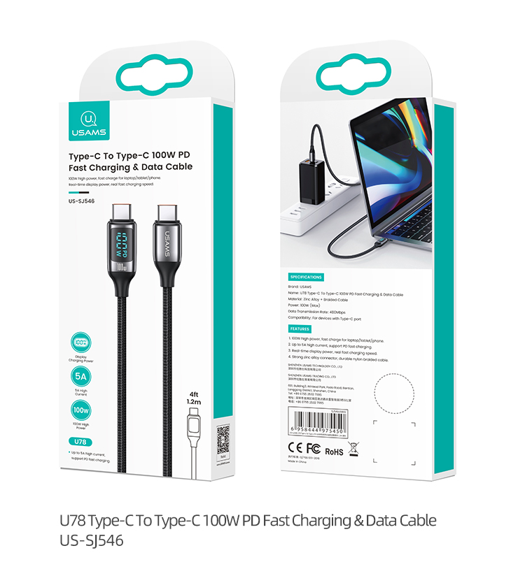 USAMS-U78-100W-USB-C-to-USB-C-PD-Cable-Fast-Charging-Data-Transmission-Cord-Line-2m-long-For-Xiaomi--1941084-10