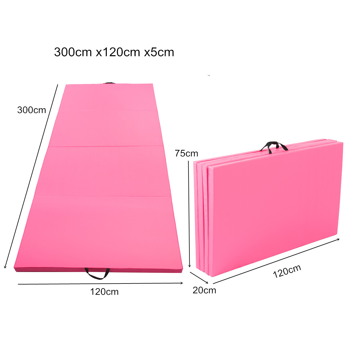 118x47x196inch-4-Folding-Super-Large-Gymnastics-Mat-Yoga-Gym-Exercise-Pad-Pink-1246274-3