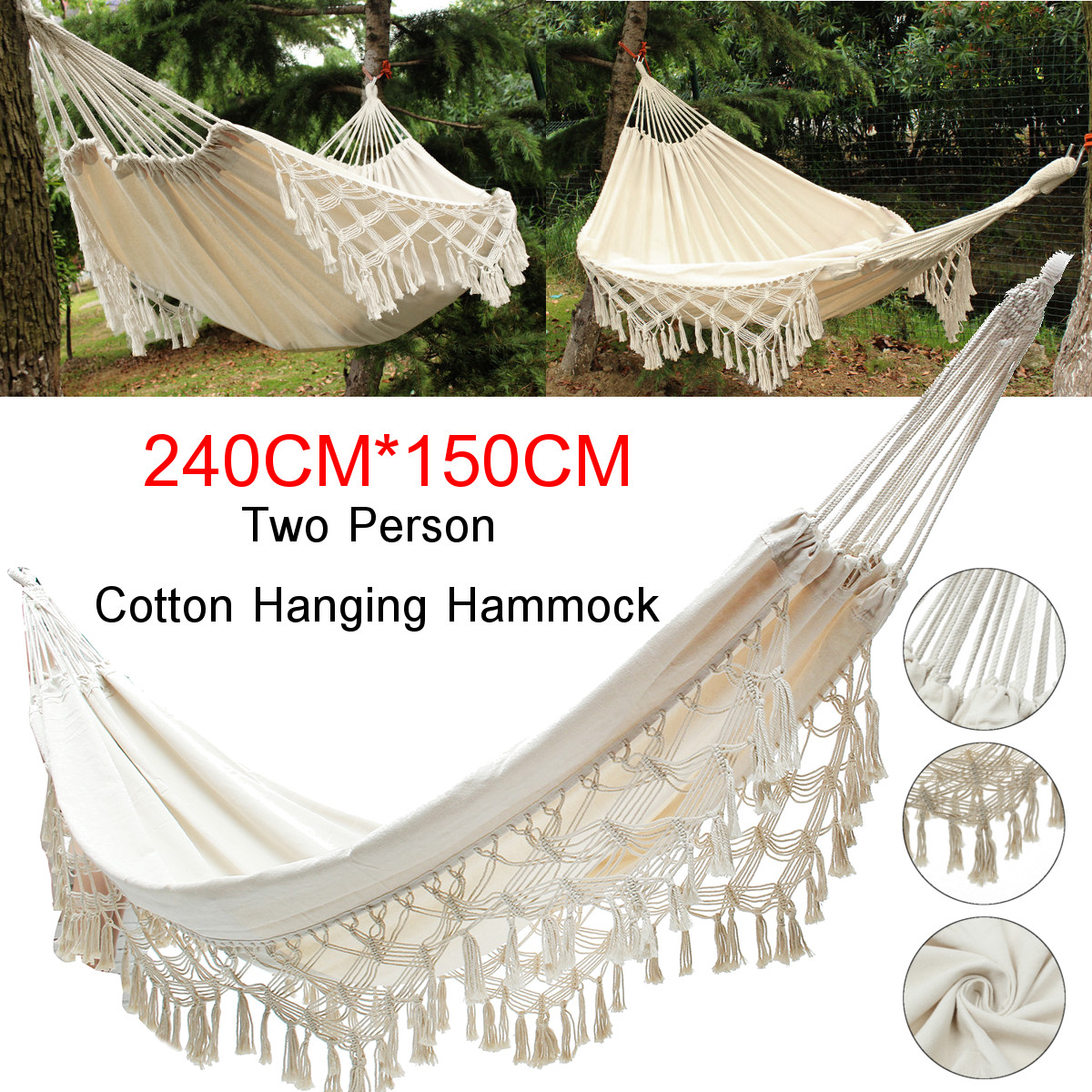 240x150CM-Large-Double-Cotton-Hammock-Fringe-Swing-Beach-Yard-Hanging-Chair-Bed-1244550-1