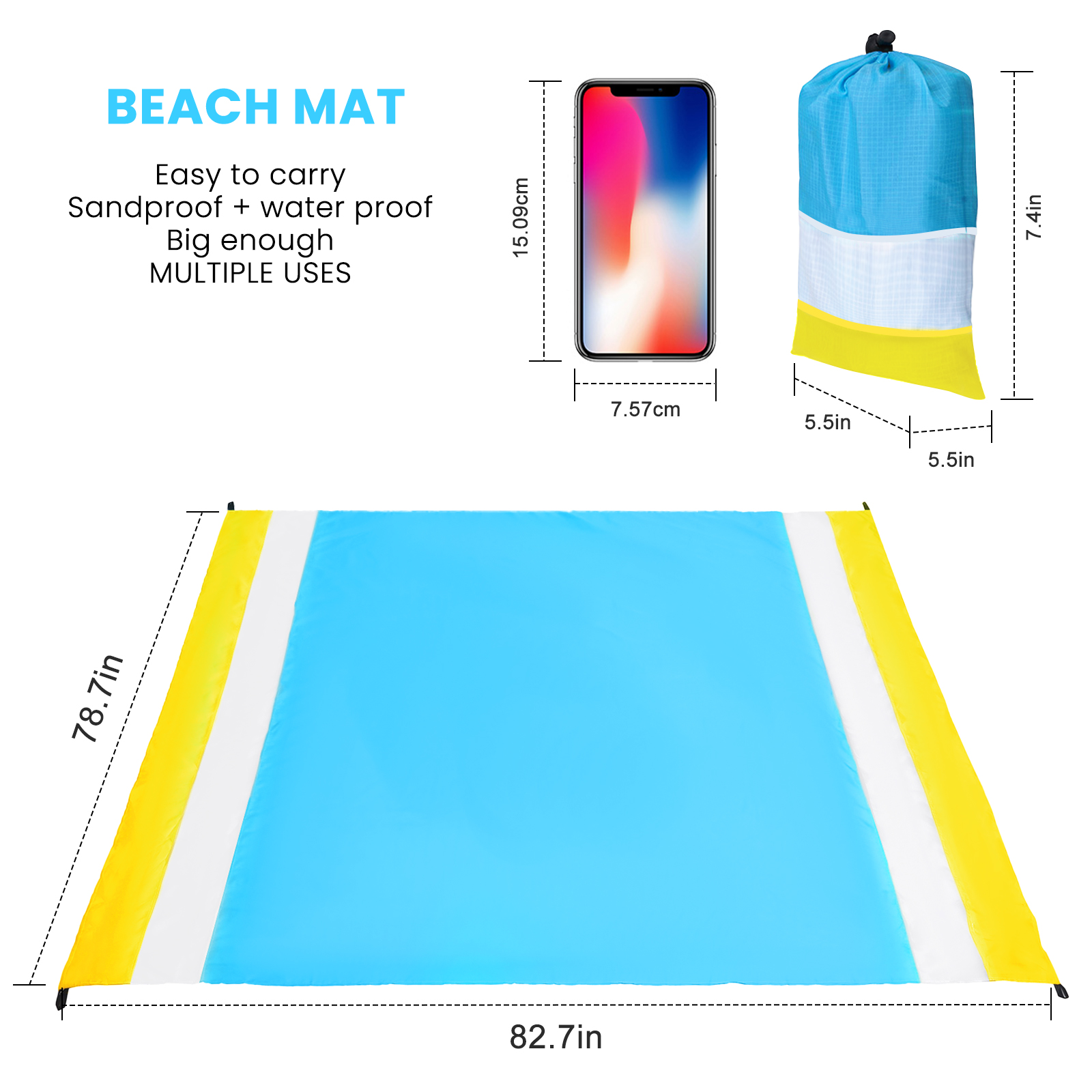 SGODDE-4-6-People-Beach-Mat-210T-Polyester-Waterproof-Lightweight-Large-Picnic-Mat-Outdoor-Camping-B-1890535-6