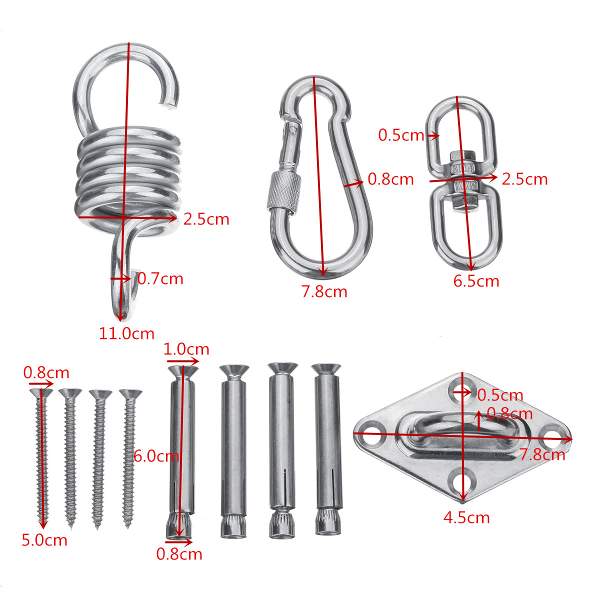 Stainless-Steel-Hammock-Chair-Hanging-Kit--Ceiling-Mount-Spring-Swivel-Snap-Hook-Accessories-1232942-2