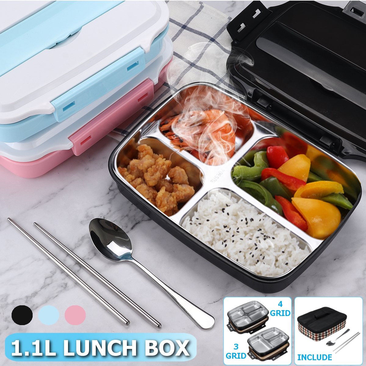 11L-Stainless-Steel-Lunch-Box-Camping-Picnic-Tableware-Food-Container-Leak-Proof-Dinner-Box-1643070-1