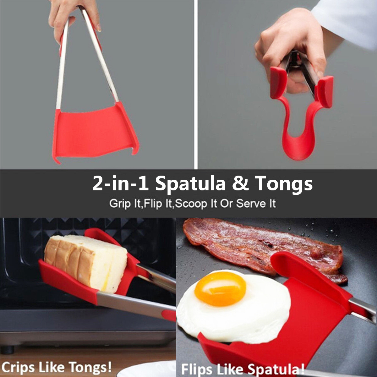 2-in-1-Stainless-Steel-Non-Stick-Heat-Resistance-Picnic-BBQ-Spatula-Tongs-Food-Clip-Outdoor-Camping-1346944-1