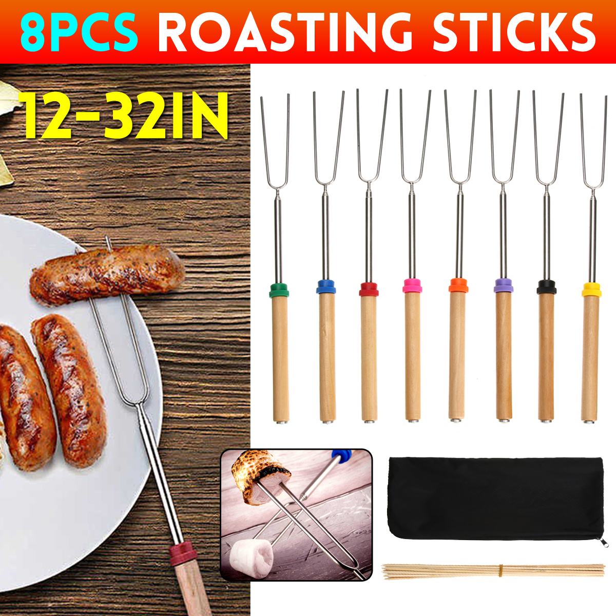 8PCS-Roasting-Sticks-Telescoping-12quot-32quot-Smore-Sticks-Skewers-Set-with-Wooden-Handle-for-BBQ-H-1781134-2