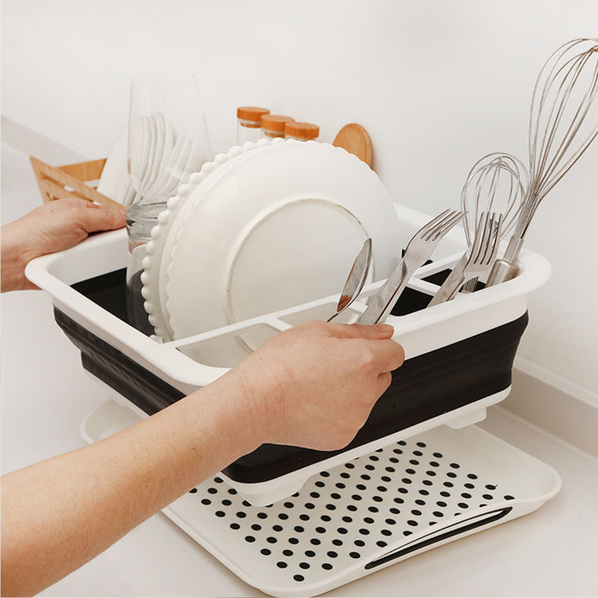 Dish-Drain-Shelf-Collapsible-Storage-Rack-Organiser-Silicone-Utensils-Foldable-Cutlery-Holder-1352206-4