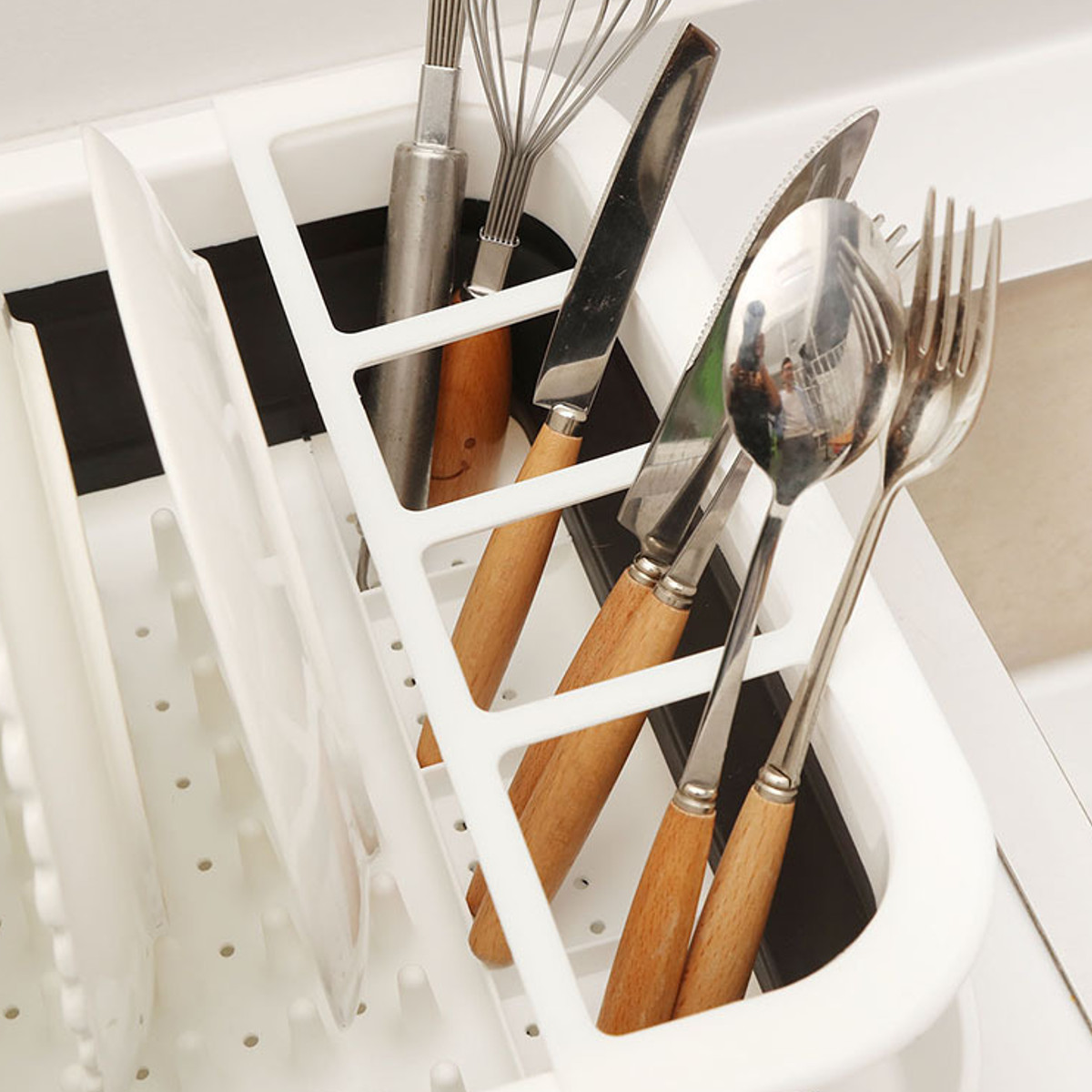 Dish-Drain-Shelf-Collapsible-Storage-Rack-Organiser-Silicone-Utensils-Foldable-Cutlery-Holder-1352206-5