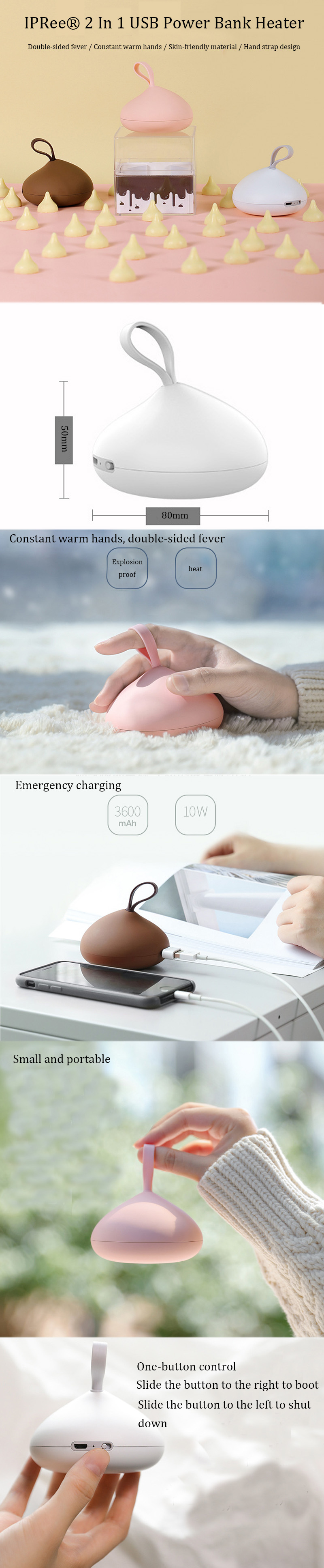 IPReereg-2-In-1-10W-USB-Hand-Warmer-Portable-Pocket-Heater-3600mAh-Mobile-Power-Bank-1366328-1