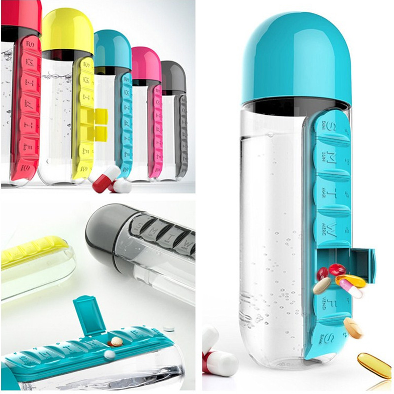 IPReereg-600ml-Water-Bottle-7-Days-Week-Pill-Capsule-Case-Organizer-Leak-Proof-Drinking-Cup-1150132-2