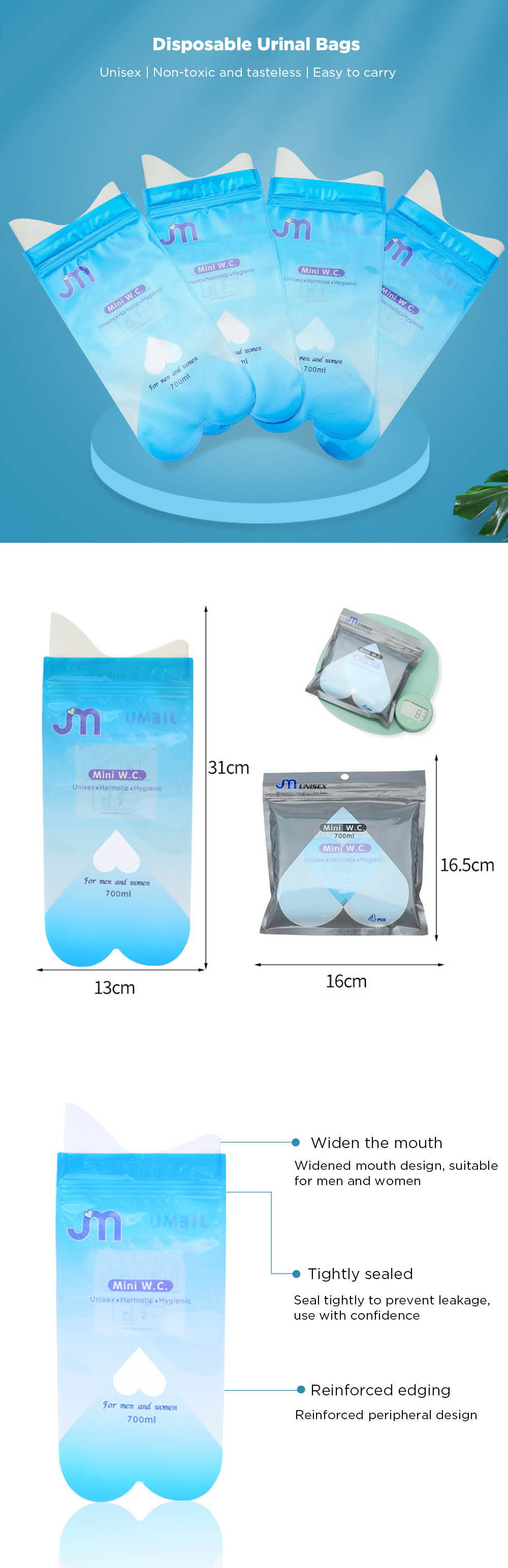 JIEMU-700ml-4-Pcs-Disposable-Urinal-Bags-Emergency-Urination-Toilet-Vomit-Bag-Camping-Travel-1690801-1