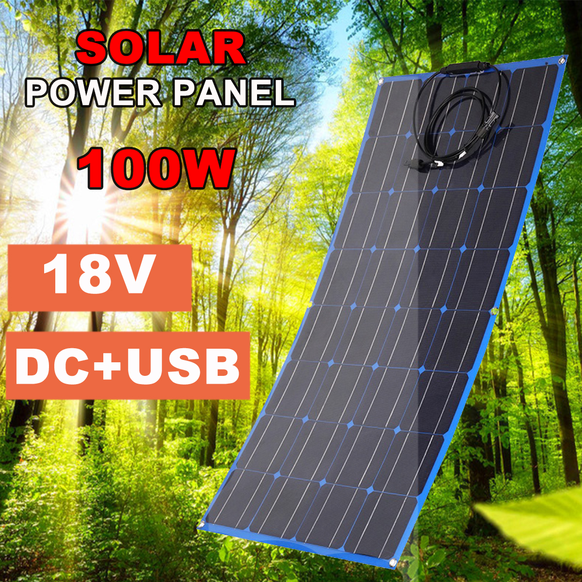 100W-18V-Solar-Panel-Monocrystalline-Semi-flexible-Battery-Charger-Outdoor-Camping-Travel-1856150-1