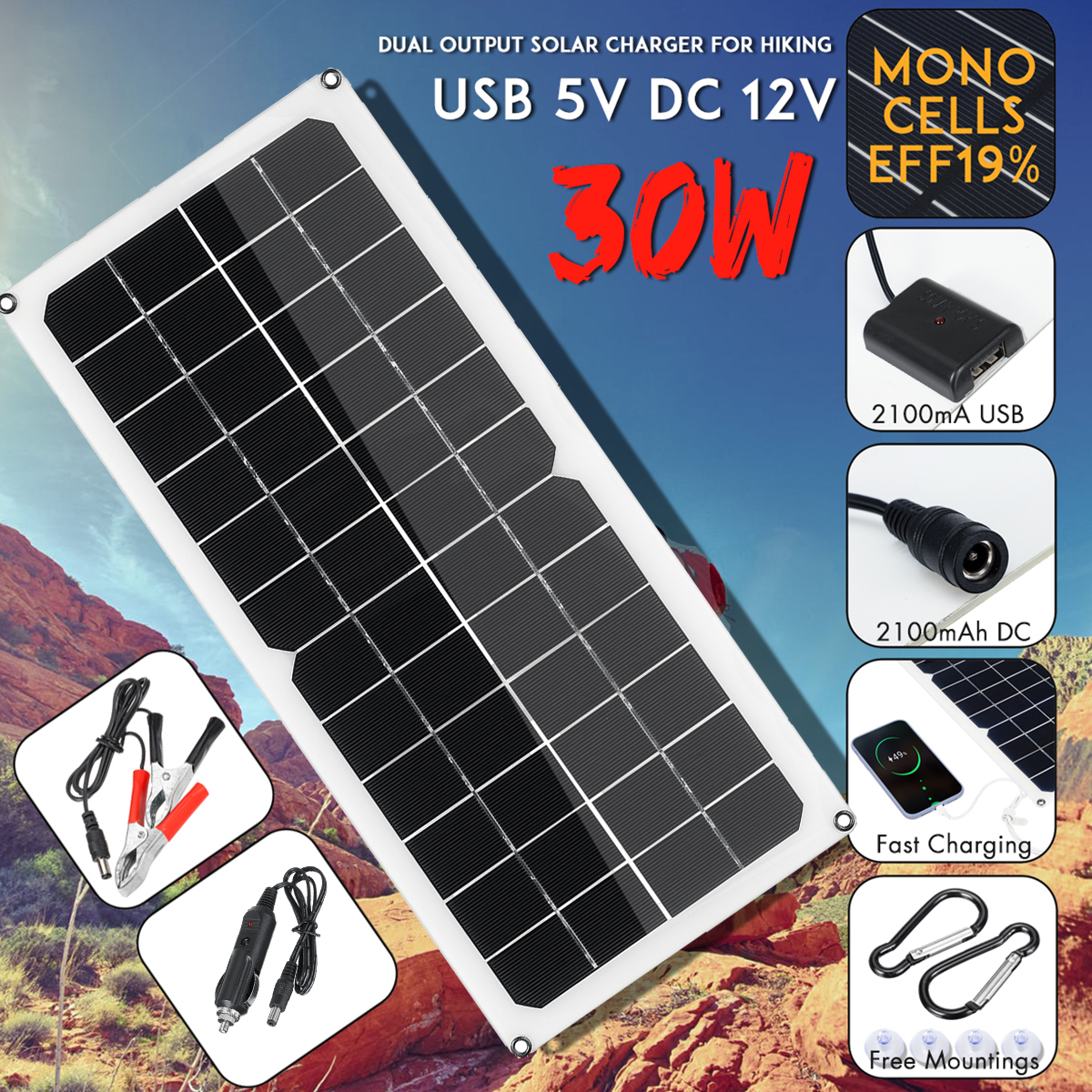 30W-12V-Solar-Panel-DC-5V-USB-Power-Battery-Charger-Portable-Outdoor-Camping-Travel-1856152-1