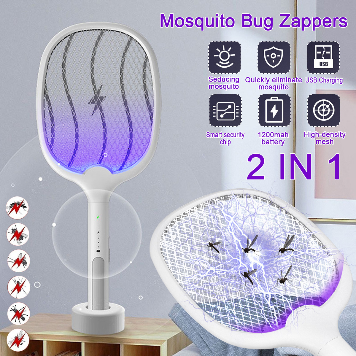 2-In-1-Electronic-Fly-Swatter-Three-Layer-Large-Grid-Intelligent-Electric-Mosquito-Swatter-With-LED--1846971-2