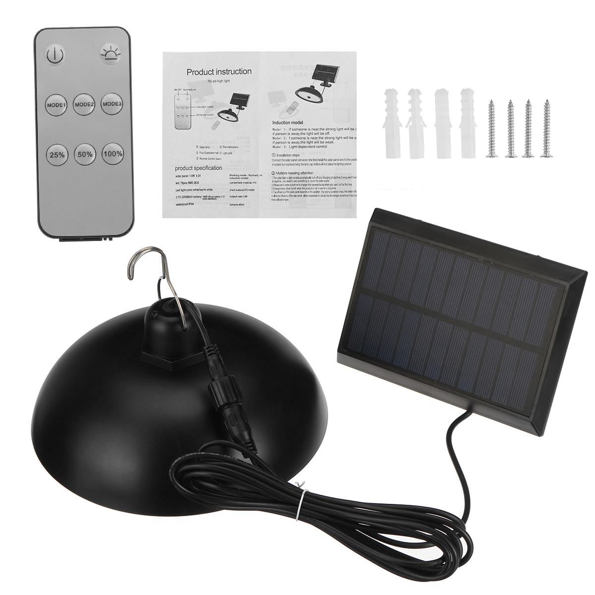 50W-900LM-Solar-Wall-Lamp-with-Remote-Control-Polycrystalline-Induction-Pendant-Light-Waterproof-Sup-1891988-8