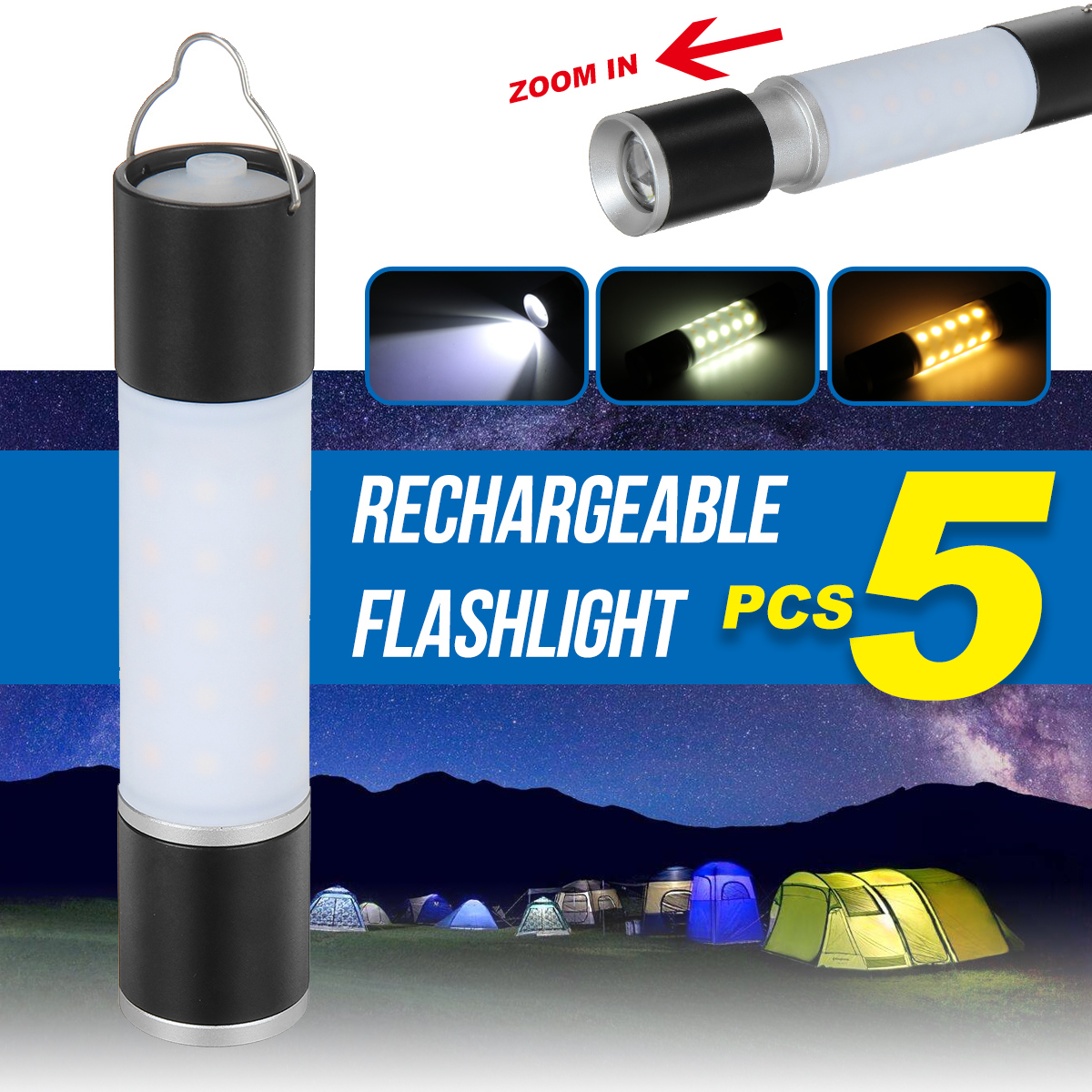 5PCS1PCS-Optional-USB-Rechargeable-Hanging-Flashlight-Zoomable-Aluminum-Alloy--ABS-LED-Outdoor-Campi-1935458-1