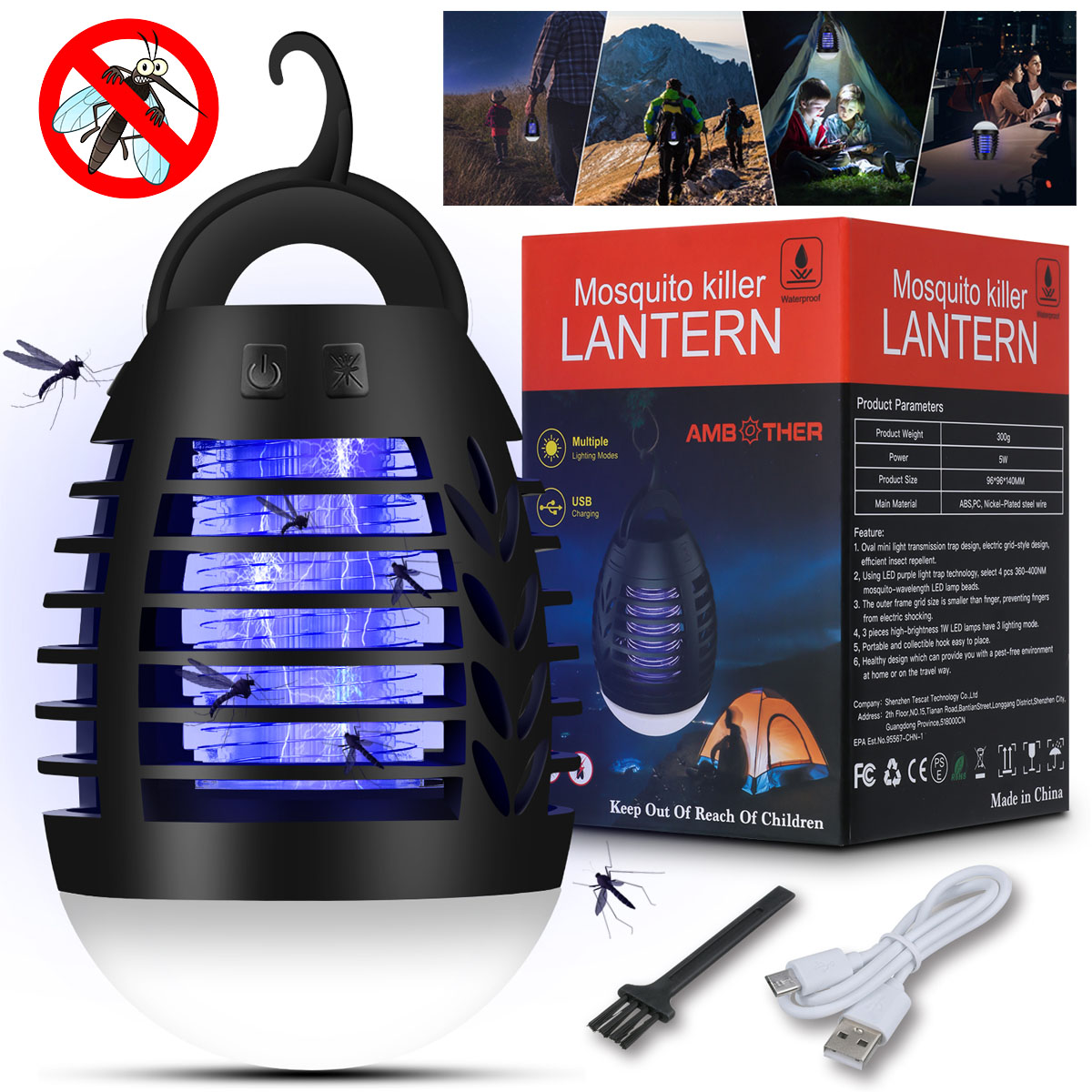 AMBOTHER-5W-Electric-Mosquito-Killer-Mosquito-Lamp-3-kinds-of-Lights-USB-Rechargeable-IP67-Waterproo-1894626-1