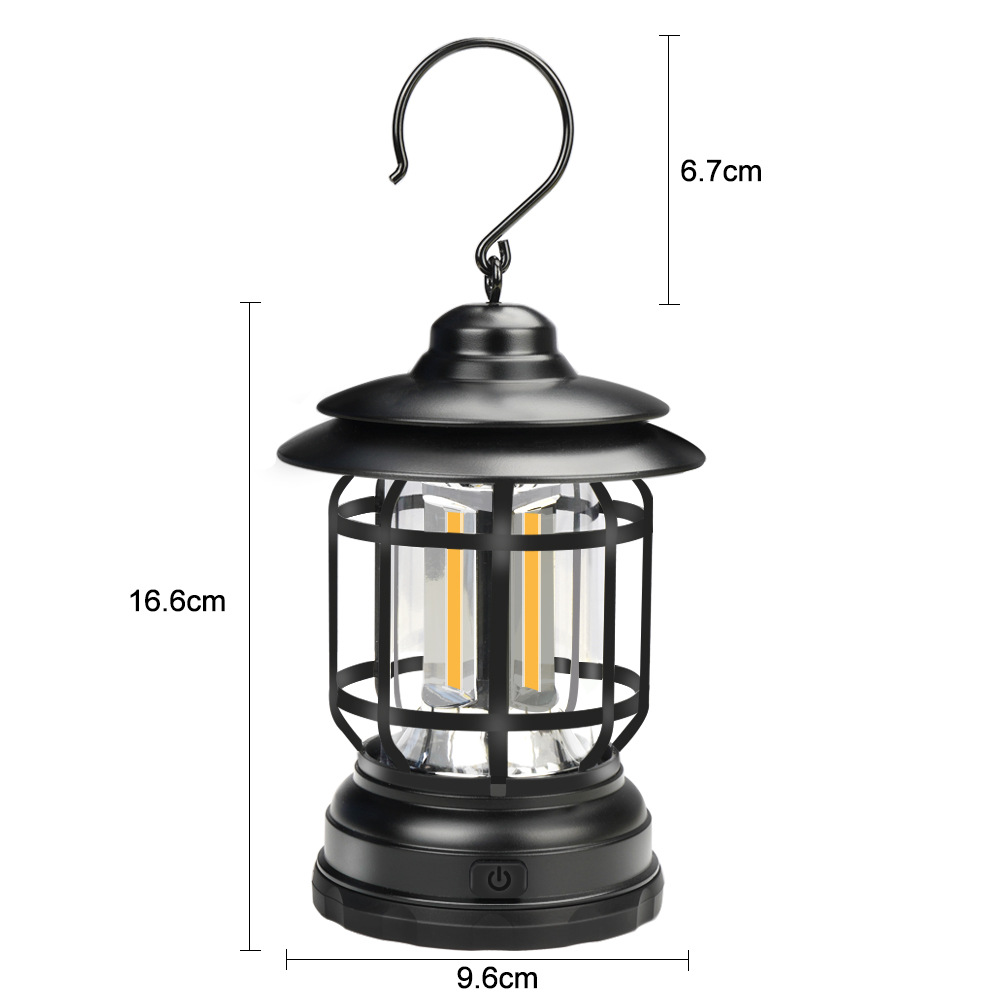 Outdoor-COB-Camping-Lamp-300LM-Retro-Light-Portable-Emergency-Lighting-Tent-Kerosene-Lantern-For-Hik-1926677-2