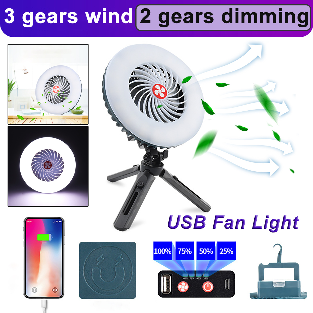 Portable-Camping-Light-Multifunction-USB-Fan-Built-in-Batteries-Rechargeable-Mini-Fan-Light-ABS-Outd-1842726-1