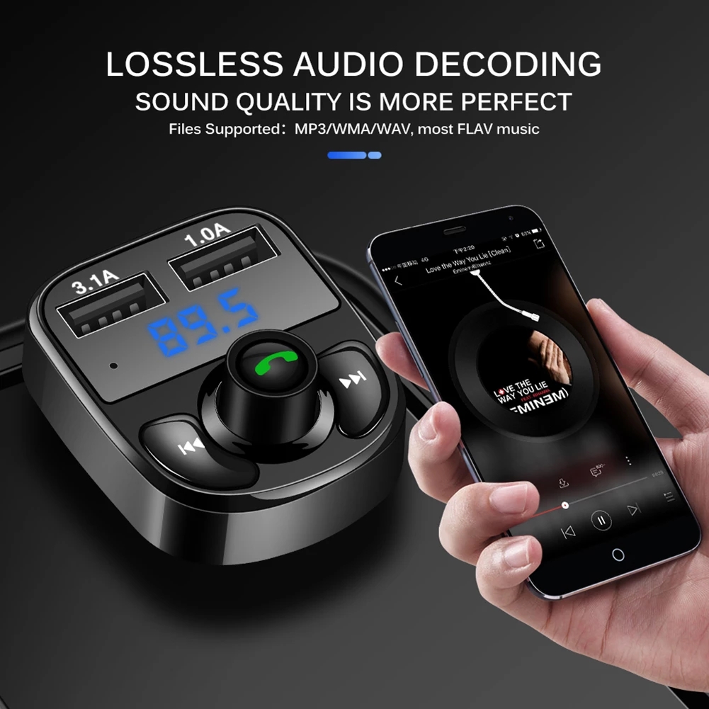 Bakeey-Dual-31A-Ports-bluetooth-USB-FM-Player-AUX-Transmitter-Hands-Free-Car-Charger-Radio-Receiver--1848462-2