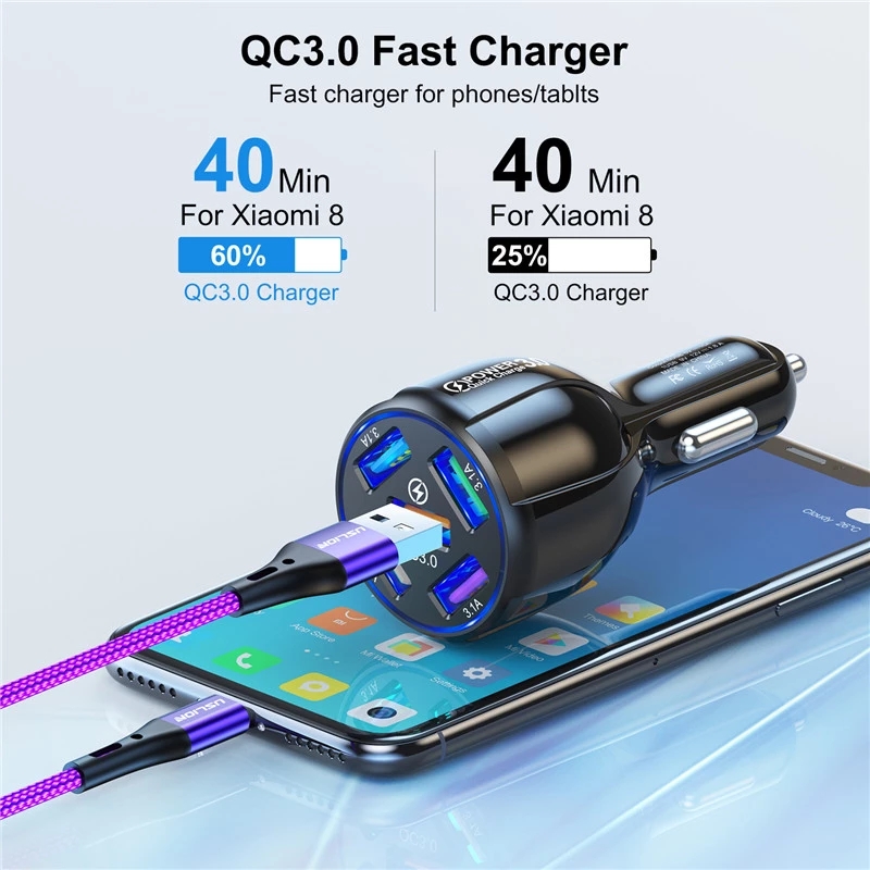USLION-36W-5-Port-QC30-USB-Car-Charger-Adapter-QC30-Support-AFC-FCP-Fast-Charging-With-Blue-LED-For--1904965-4