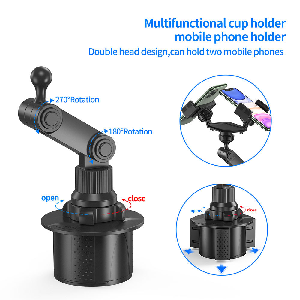 Bakeey-Rotary-Double-Collet-Car-Universal-Holder-Multifunctional-Navigation-Phone-Holder-For-iPhone--1929473-4