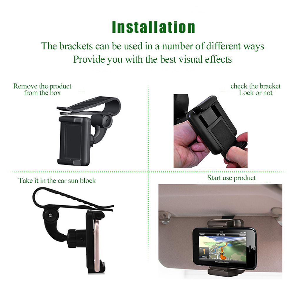 Bakeey-Universal-360deg-Rotating-Car-Sun-Visor-Phone-Mount-Holder-Stand-for-iPhone-Mobile-Phone-GPS--1782790-10