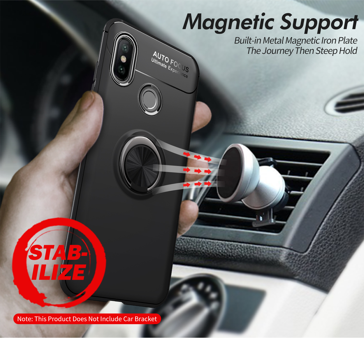 Bakeey-360deg-Adjustable-Metal-Ring-Magnetic-PC-Protective-Case-for-Xiaomi-Mi-A2--Xiaomi-Mi-6X-Non-o-1344775-1