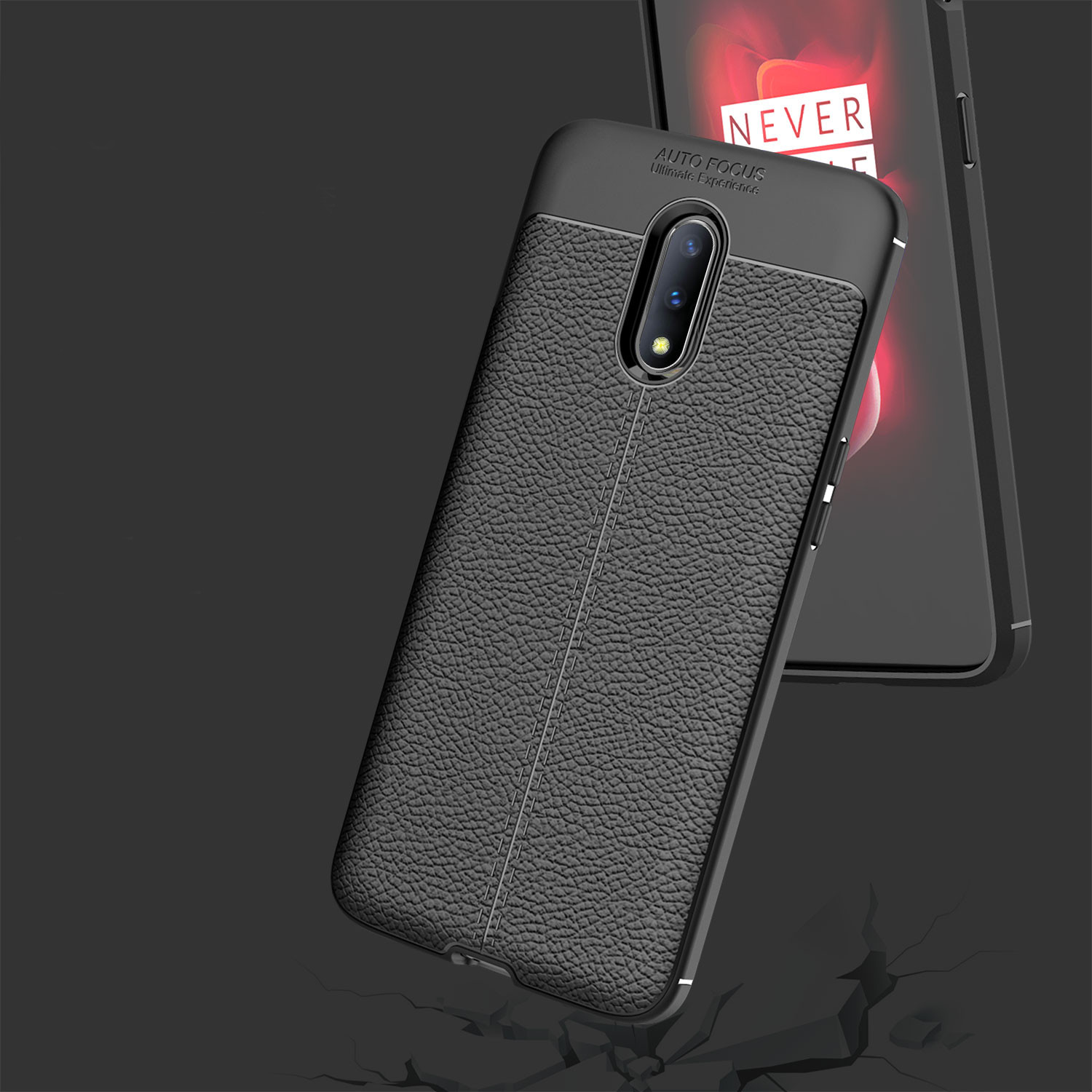 Bakeey-Anti-Fingerprint-Soft-Litchi-Texture-Silicone-Protective-Case-For-OnePlus-7-1500128-2