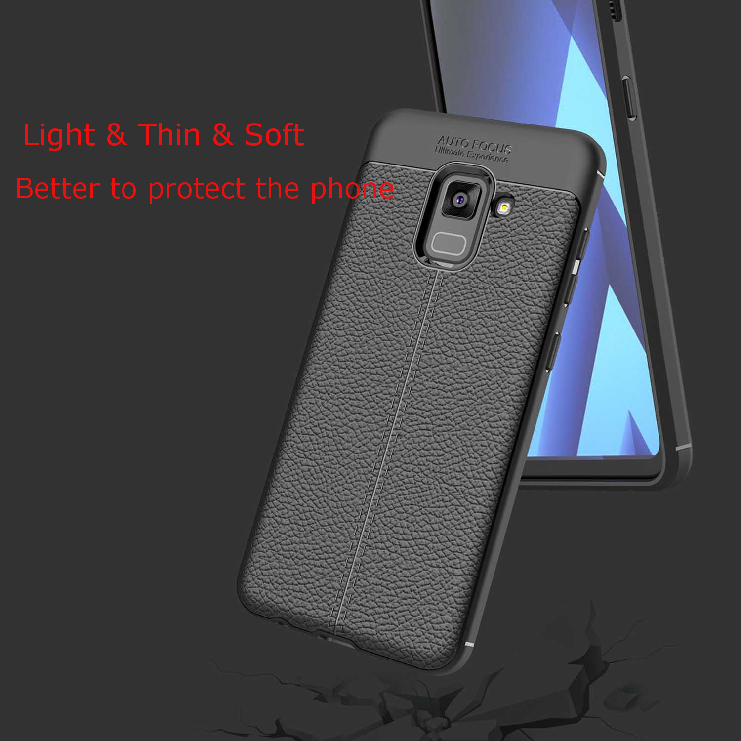 Bakeey-Anti-Fingerprint-Soft-TPU-Litchi-Leather-Case-for-Samsung-Galaxy-A8-Plus-2018-1270592-7