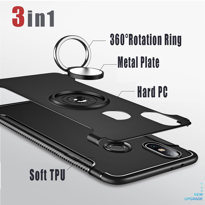 Bakeey-Anti-slip-Shock-proof-360deg-Adjustable-Ring-Holder-Protective-Case-for-Xiaomi-Mi-Max-3-1366880-2