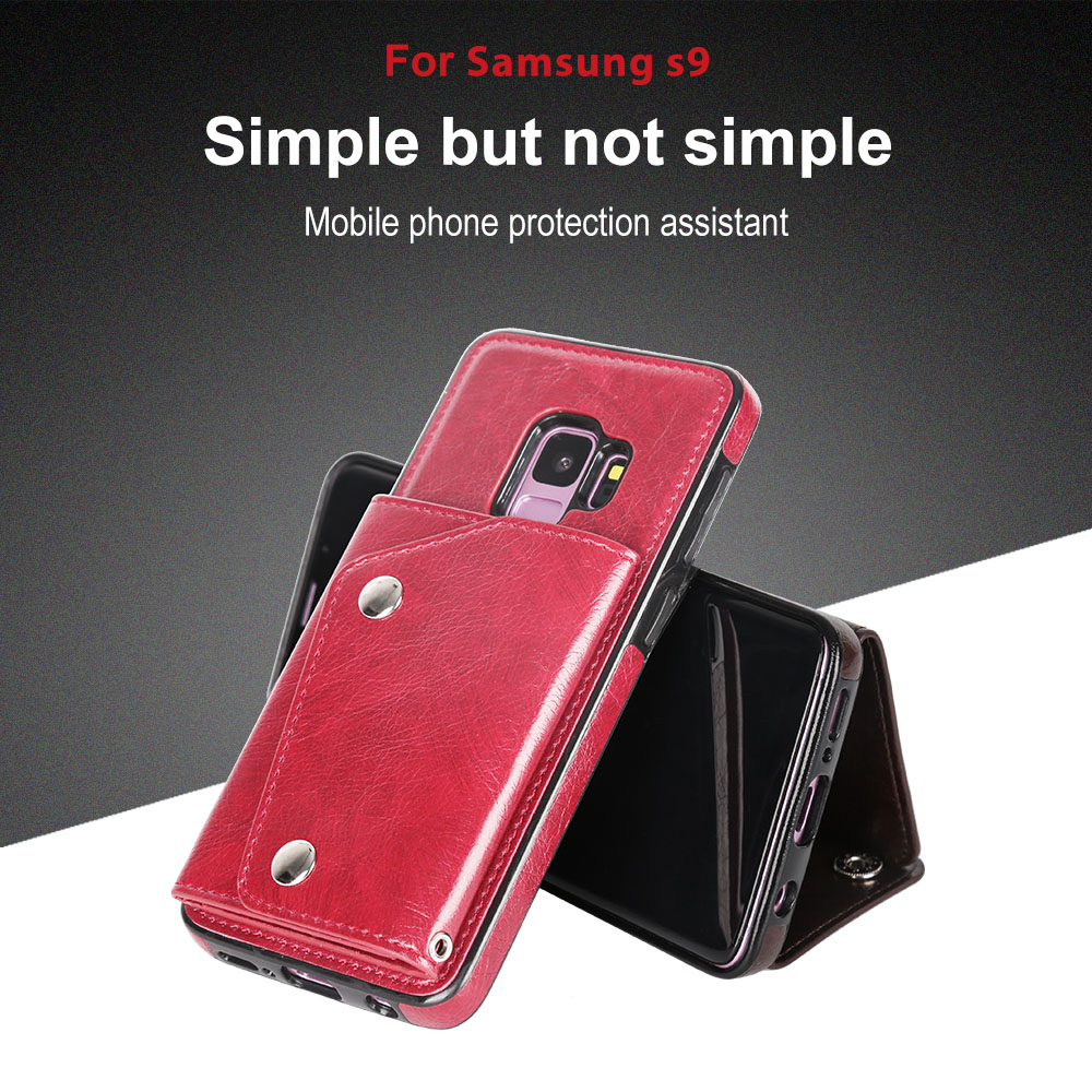 Bakeey-Classic-PU-Leather-Wallet-Card-Slots-Bracket-Protective-Case-for-Samsung-Galaxy-S9-1286867-1