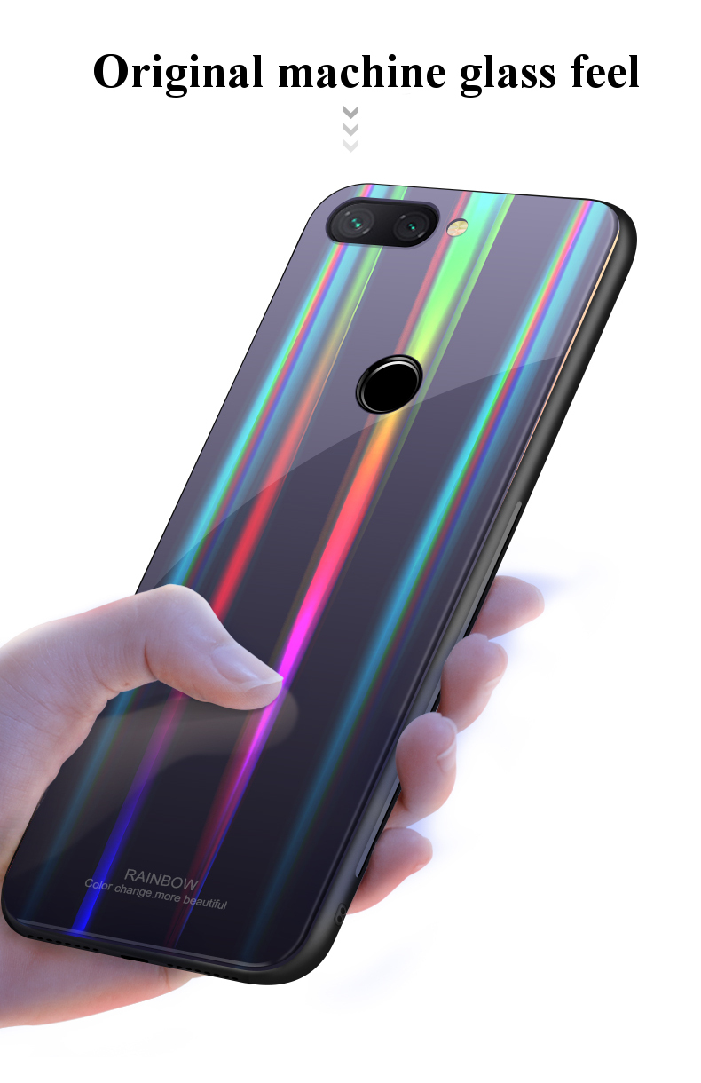 Bakeey-Laser-Gradient-Bling-Tempered-Glass-Shockproof-Protective-Case-For-Xiaomi-Mi-8-Lite-1397826-2