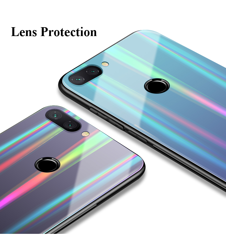 Bakeey-Laser-Gradient-Bling-Tempered-Glass-Shockproof-Protective-Case-For-Xiaomi-Mi-8-Lite-1397826-4