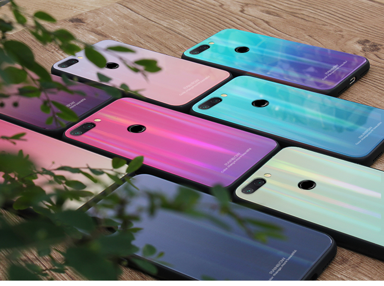 Bakeey-Laser-Gradient-Bling-Tempered-Glass-Shockproof-Protective-Case-For-Xiaomi-Mi-8-Lite-1397826-9